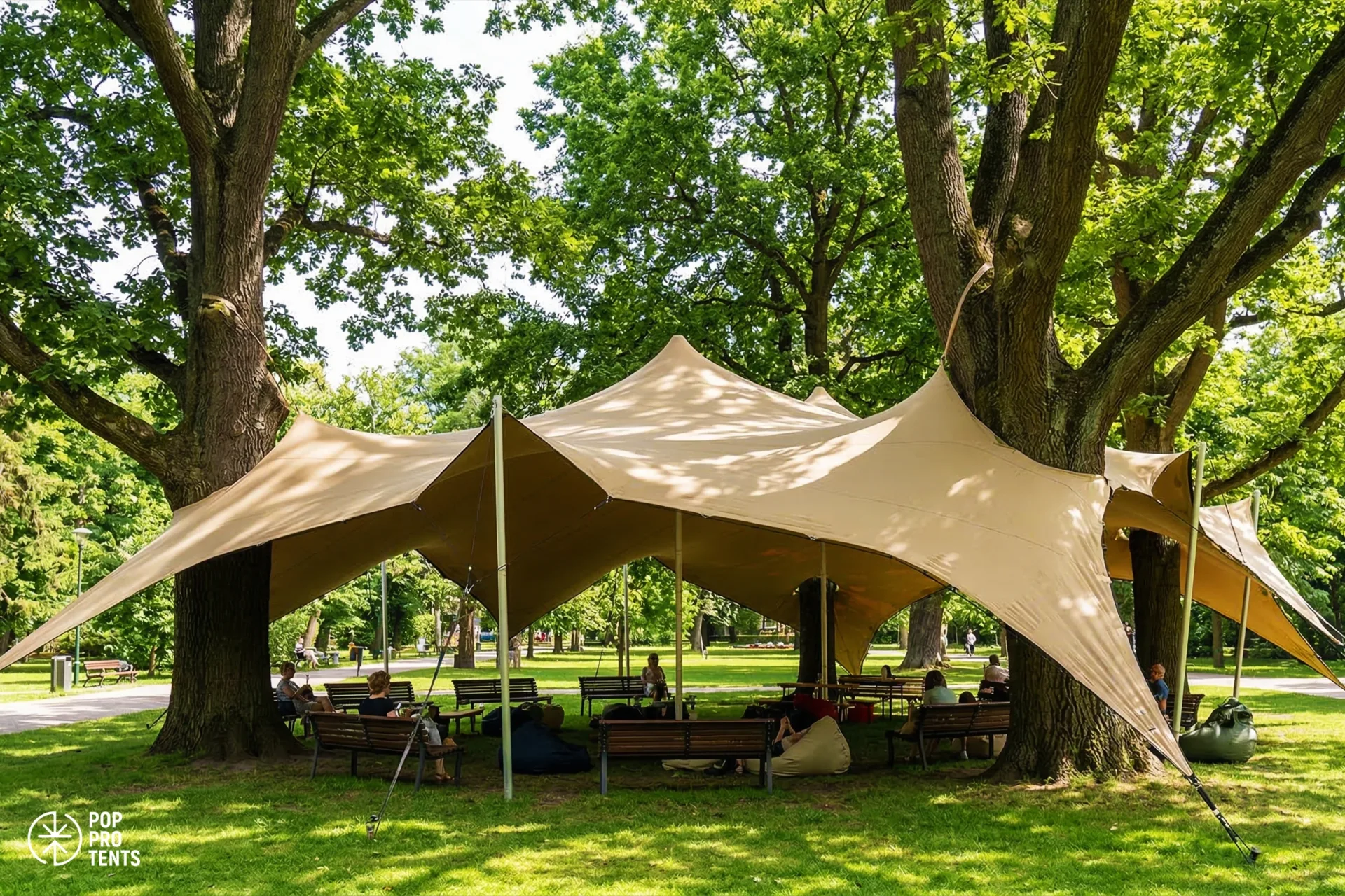 Pop Pro Tents stretch tent set up outdoors