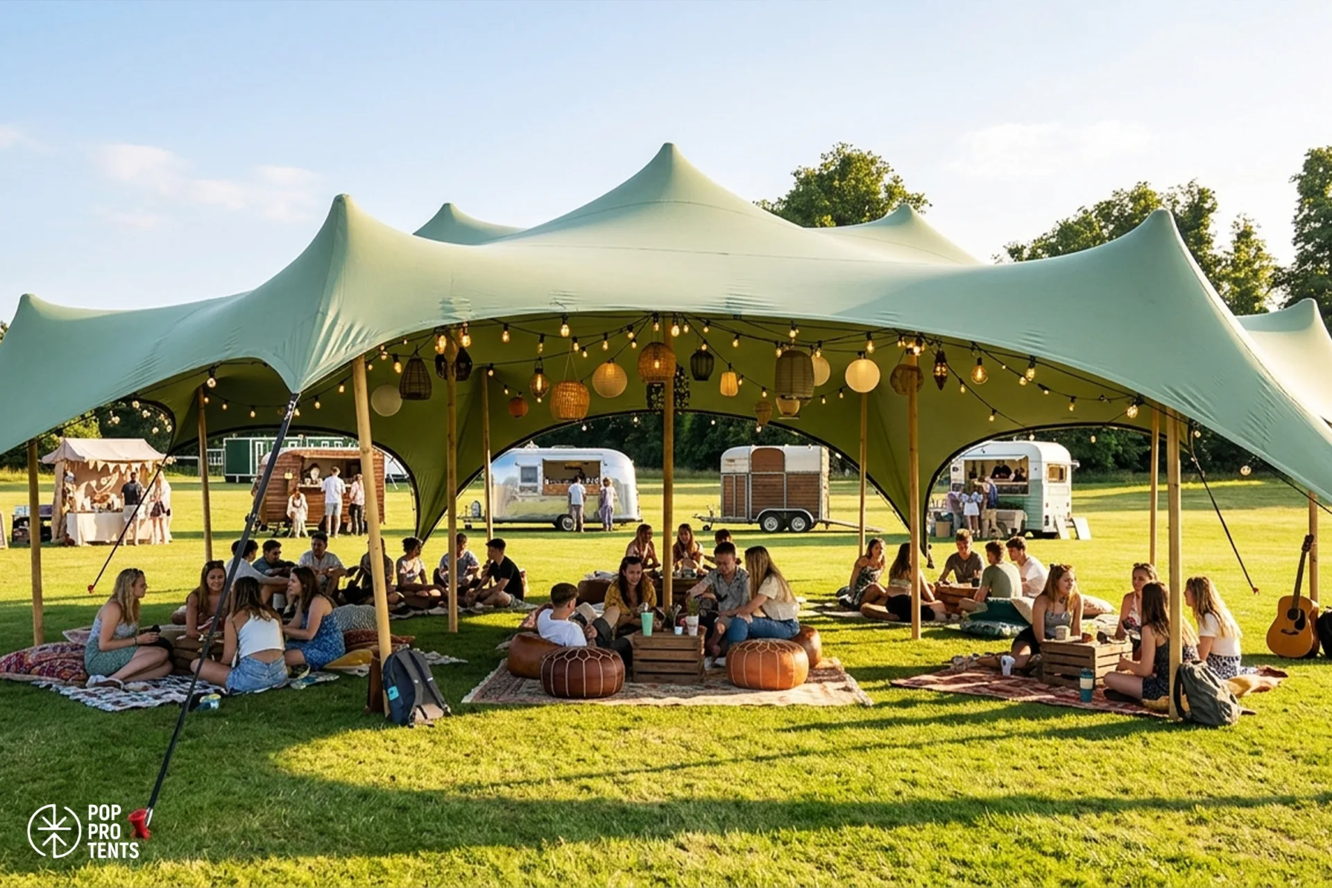 Antique flea market under stretch tent