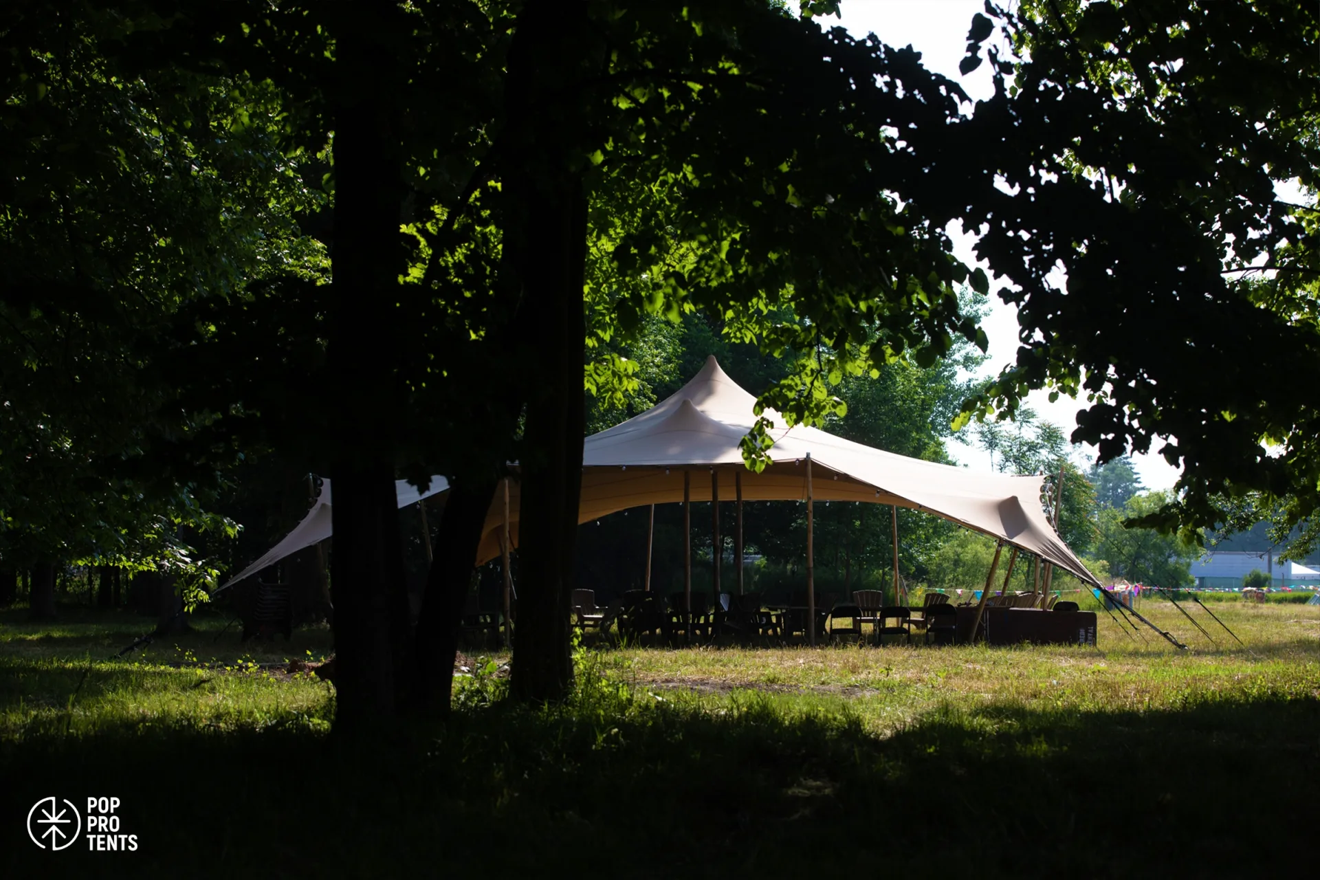 Artisan cheese and deli market under stretch tent