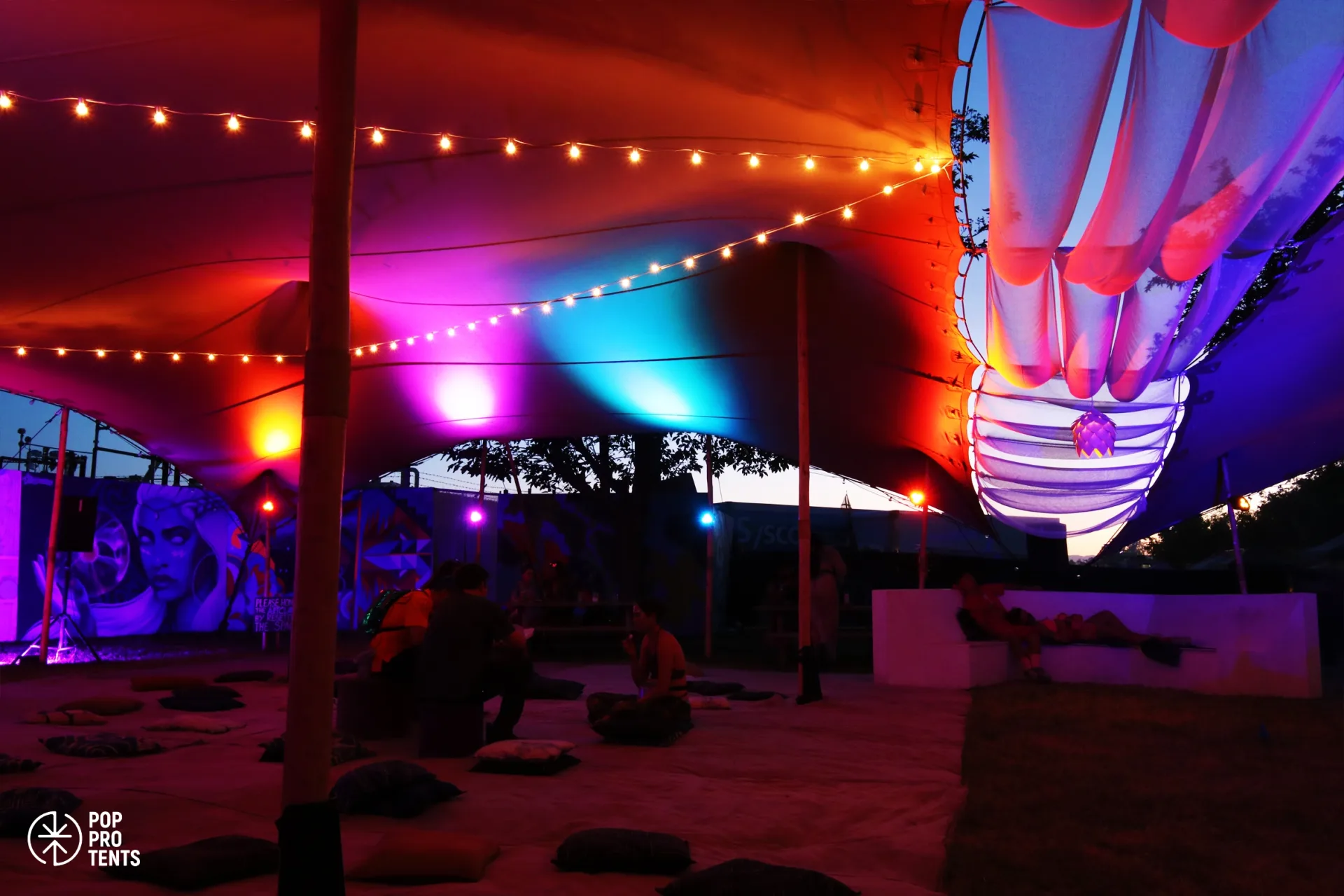 Garden party under stretch tent