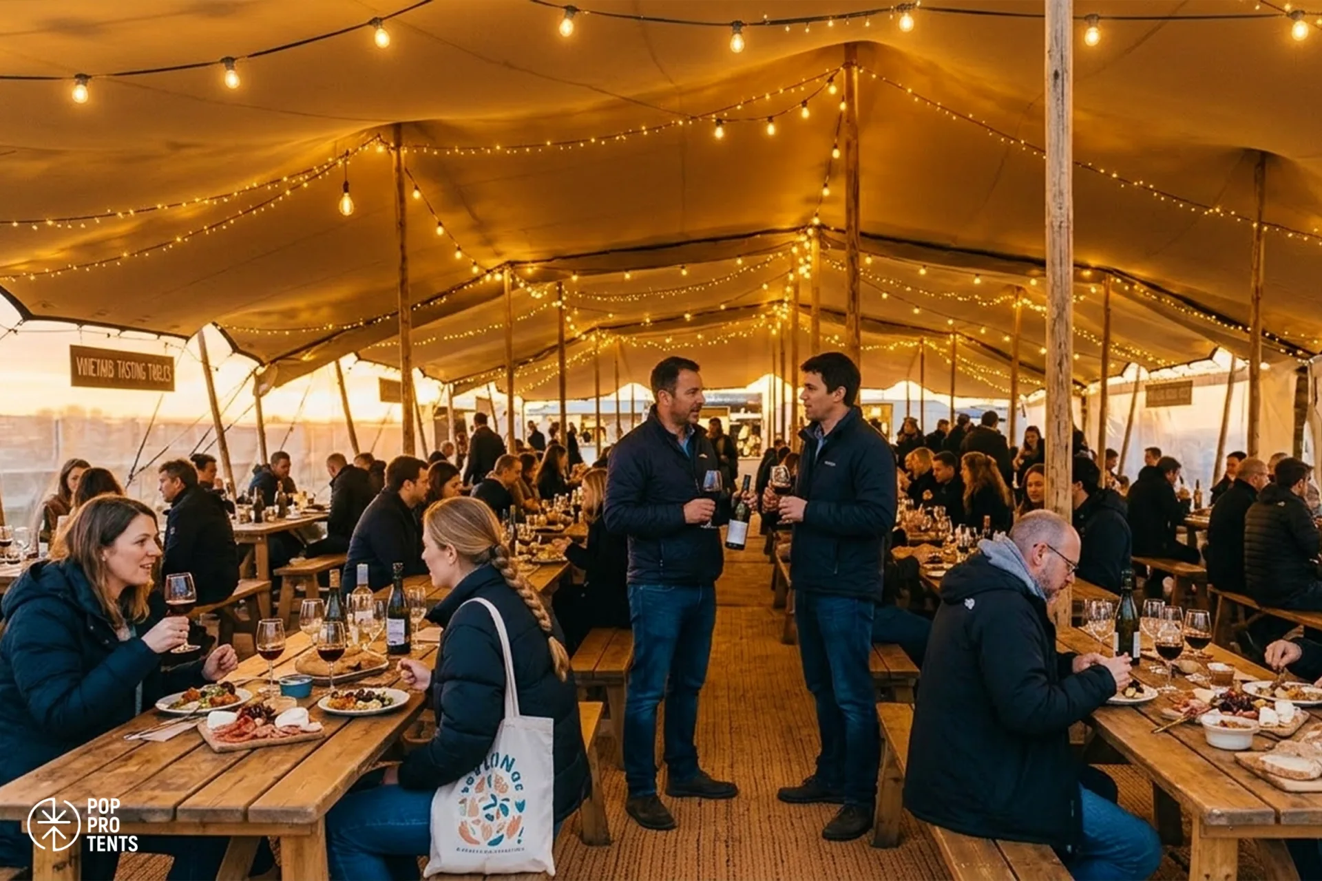 Organic wellness market under stretch tent