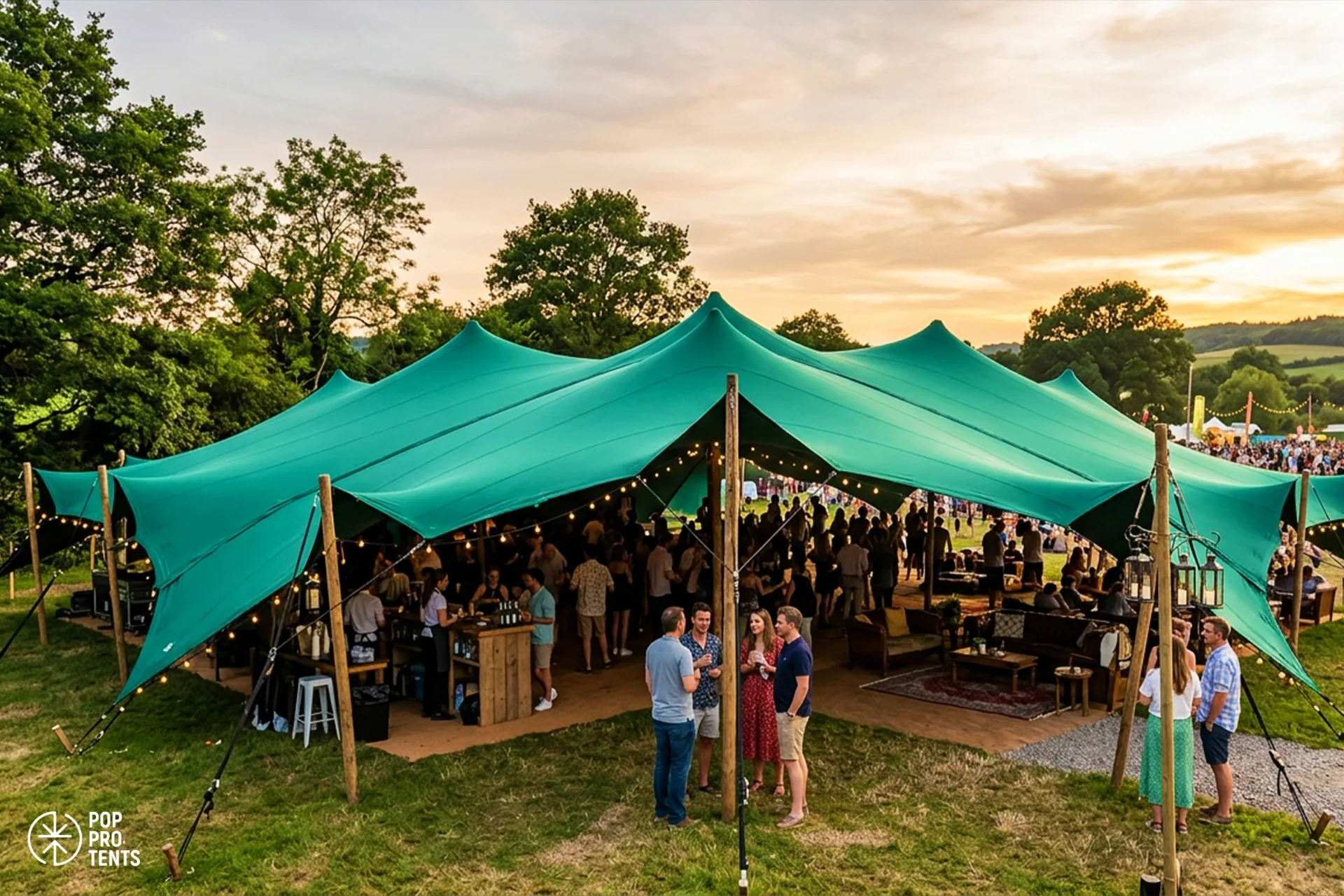 Beer and cider festival under stretch tents