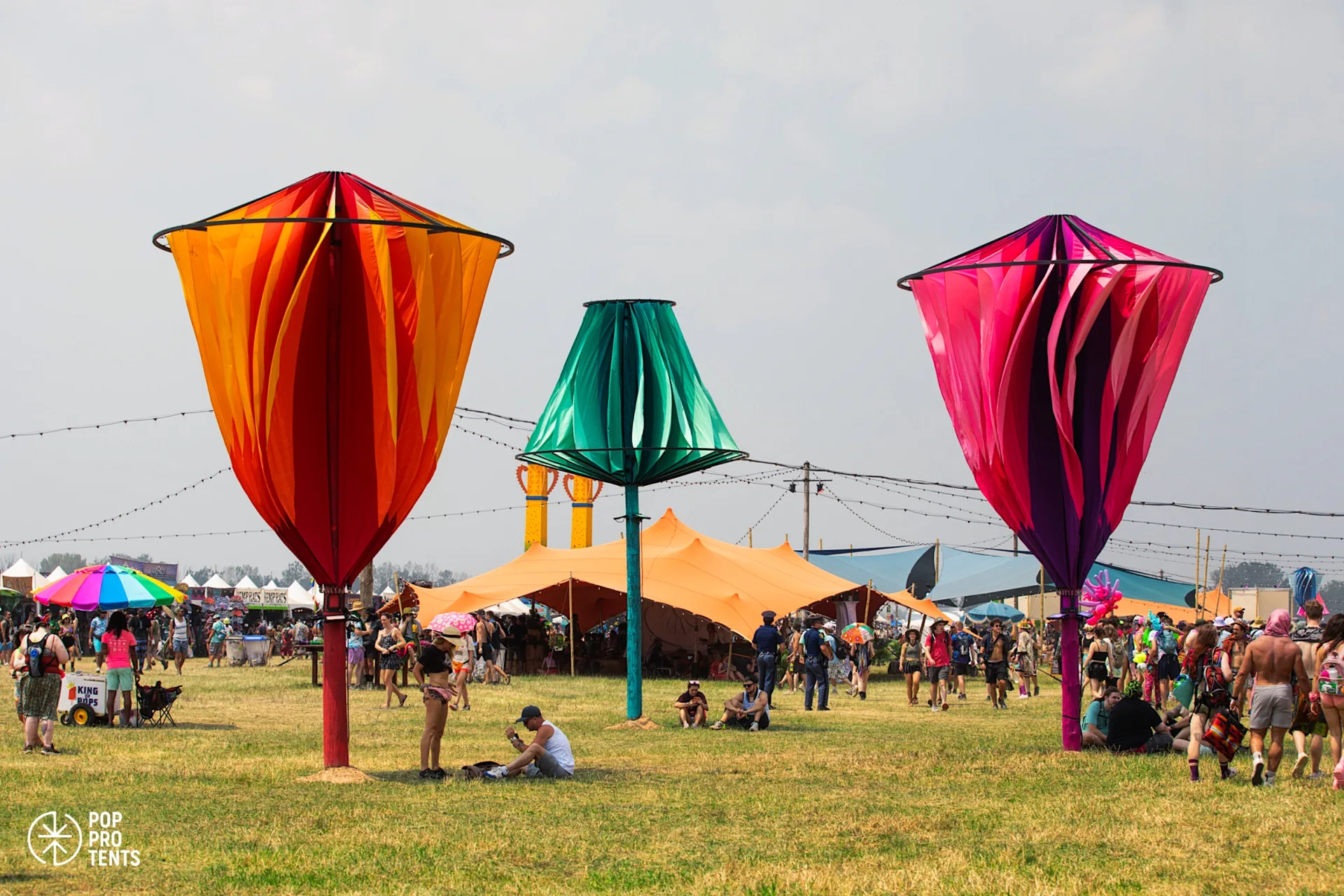 Street food festival under stretch tents